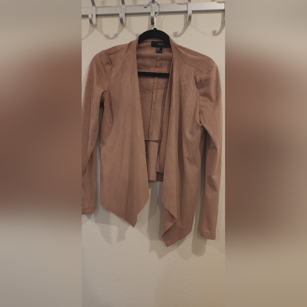 Dusty rose faux Suede lapel jacket